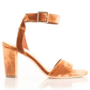 Charlotte Stone Velvet Samia Sandal Heels NEW